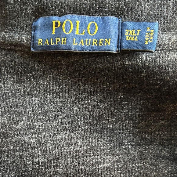 Polo by Ralph Lauren Charcoal Half-Zip Sweater with Pink Pony Embroidery - Picture 2 of 3